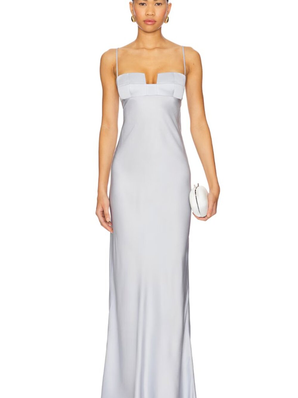 Bevza Square Bra Dress - Ice blue - Revolve - silk satin shift dress